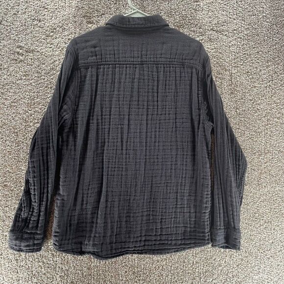 Carbon 2 Cobalt Shirt Adult Medium Grey Long Sleeve Button Up Casual Cotton Logo - Picture 9 of 10